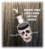 In The Hoop Hockey Puck Skull Key Fob Embroidery Machine Design