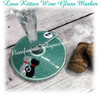 In The Hoop Love Kitties Wine Glass Marker Embroidery Machine Design