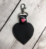 In The Hoop Patchwork Heart Key Fob Embroidery Machine Design