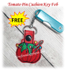 In The Hoop Tomato Pin Cushion Key Fob Embroidery Machine Design