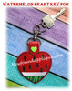 In The Hoop Heart Watermelon Key Fob Embroidery Machine Design