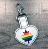 In The Hoop Canadian Heart Rainbow Maple Leaf Key Fob Embroidery Machine Design
