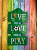 In The Hoop LIVE LOVE PLAY Wall Hanging Embroidery Machine Design 7 Piece Set