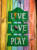 In The Hoop LIVE LOVE PLAY Wall Hanging Embroidery Machine Design 7 Piece Set