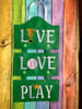 In The Hoop LIVE LOVE PLAY Wall Hanging Embroidery Machine Design 7 Piece Set