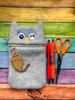 In The Hoop Owl Face Zipped Case With Mouse Embroidery Machine Design Set