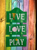 In The Hoop LIVE LOVE PLAY Baseball Wall Hanging Embroidery Machine Design