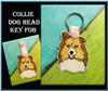 In The Hoop Dog Head Key Fob Set #4 Embroidery Machine Design Set