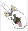 In The Hoop Dog Head Key Fob Embroidery Machine Design Set #3