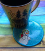 In The Hoop Snowman Round Coaster Embroidery Machine Design