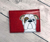 In The Hoop Bulldog Folded Card Holder Embroidery Machine Design