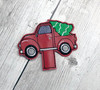 In The Hoop Christmas Truck Pencil Topper Embroidery Machine Design