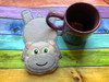In The Hoop Hippo Flat Coaster Embroidery Machine Design