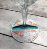 In The Hoop Wine Glass Stem Coaster Embroidery Machine Design