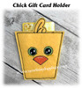 In The Hoop Chick Gift Card Holder Embroidery Machine Design