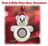 In The Hoop Peek A Belly  Polar Bear Ornament Embroidery Machine Design