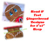 In the Hoop Gingerbread 5"x7" Head & Feet Embroidery Machine Designs