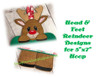 In the Hoop Reindeer 5"x7" Head & Feet Embroidery Machine Designs