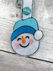 In the Hoop Happy Snowman Key Fob Embroidery Machine Design 