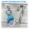In the Hoop Happy Snowman Key Fob Embroidery Machine Design 
