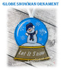 In The Hoop Globe Snowman Ornament Embroidery Machine Design