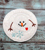 In The Hoop Melt My Heart Snowman Coaster Embroidery Machine Design