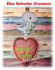 In The Hoop Dino Valentine Ornament Embroidery Machine Design