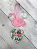 In The Hoop Flamingo Valentine Ornament Embroidery Machine Design