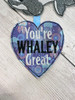 In The Hoop Whale Valentine Ornament Embroidery Machine Design
