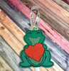 In The Hoop Frog Valentine Ornament Embroidery Machine Design