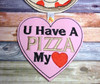 In The Hoop Pizza  Valentine Ornament Embroidery Machine Design