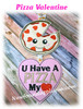 In The Hoop Pizza  Valentine Ornament Embroidery Machine Design