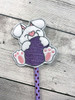 In The Hoop Easter Bunny with Egg Pencil Topper Embroidery Machine Design