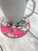 In The Hoop Flamingo Coaster Embroidery Machine Design