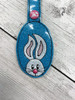 In The Hoop Funny Bunny Key Fob Embroidery Machine Design