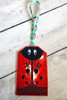 In The Hoop Lady Bug Luggage Tag Embroidery Machine Design