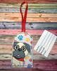 In The Hoop Pug Luggage Tag Embroidery Machine Design