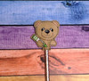 In The Hoop Bear Pencil Topper w Card Embroidery Machine design