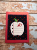 In The Hoop Lined Apple Teacher's Card Embroidery Machine Design