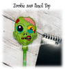 In The Hoop Zombie Pencil Topper Embroidery Machine design