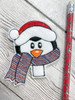 In The Hoop Chilly Penguin Pencil Topper Embroidery Machine Design