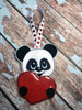 In The Hoop Panda with Heart Valentine Ornament Embroidery Machine Design