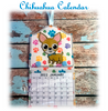 In The Hoop Chihuahua Calendar 4x4 Embroidery Machine Design