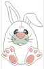 In The Hoop Egg Bunny Ornament Embroidery Machine Design