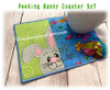 In The Hoop Peeking Bunny Coaster With Satin Edge Embroidery Machine Design