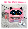 In The Hoop Zipped Buddy Raccoon Case Embroidery Machine Design