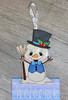 In The Hoop Welcome Winter Snowman Wall Hanging Embroidery Machine Design