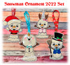 In The Hoop Snowman Ornement 2022 Embroidery Machine Design Set
