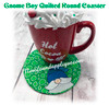 In The Hoop Quilted Gnome Boy Coaster Embroidery Machine Design