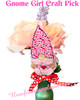 ITH Gnome Girl w/Heart Valentine Craft Pick Embroidery Machine Design